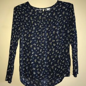 Navy Floral Blouse
